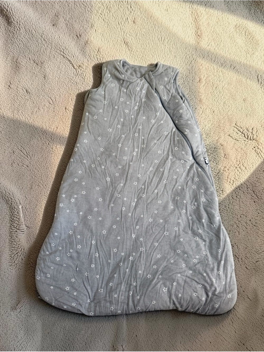 Cozy Gray Star-Print Baby Sleep Sack